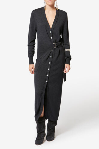 Robe portefeuille en laine Constance