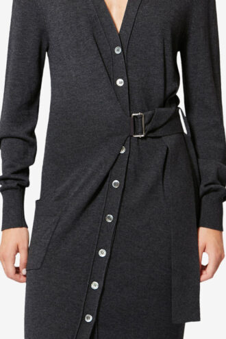 Robe portefeuille en laine Constance