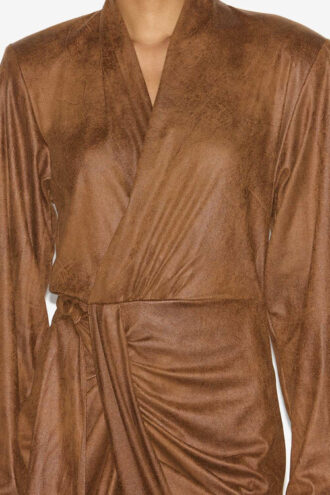 Robe portefeuille en simili daim Aleora