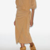 Robe sweat-shirt longue drapée Sandrina en jersey
