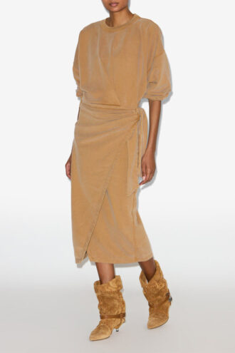 Robe sweat-shirt longue drapée Sandrina en jersey Robe sweat-shirt longue drapée Sandrina en jersey