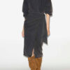 Robe sweat-shirt longue drapée Sandrina en jersey