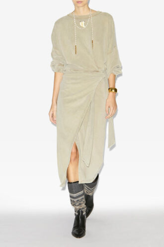 Robe sweat-shirt longue drapée Sandrina en jersey Robe sweat-shirt longue drapée Sandrina en jersey