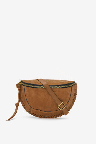 Sac Banana Skano en cuir de veau suédé cognac