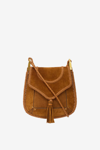 Sac à bandoulière Anahi en cuir suédé tressé