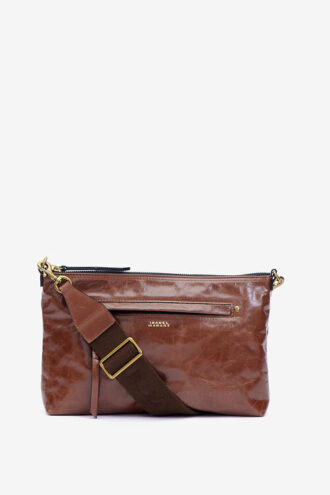 Sac à bandoulière en cuir brillant Nessah