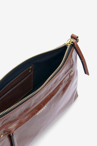 Sac à bandoulière en cuir brillant Nessah