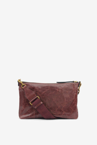 Sac à bandoulière en cuir brillant Nessah