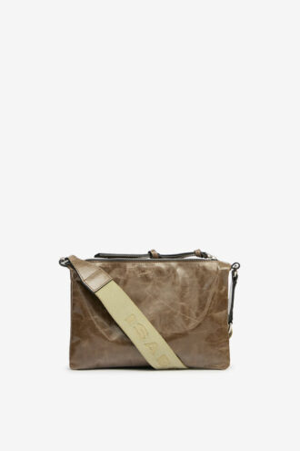 Sac à bandoulière en cuir brillant Winna Duo