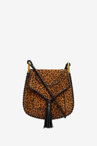 Sac à bandoulière en cuir suédé imprimé Anahi