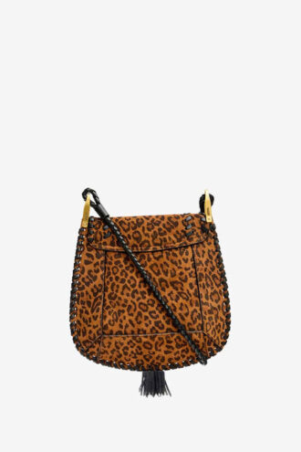 Sac à bandoulière en cuir suédé imprimé Anahi