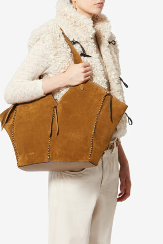 Sac cabas en cuir suédé
