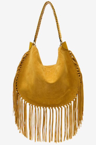 Sac à main Oskan Hobo Soft en cuir de veau suédé à franges