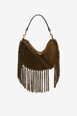 Sac à main Oskan Hobo Zip en cuir de veau suédé à franges