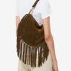 Sac à main Oskan Hobo Zip en cuir de veau suédé à franges