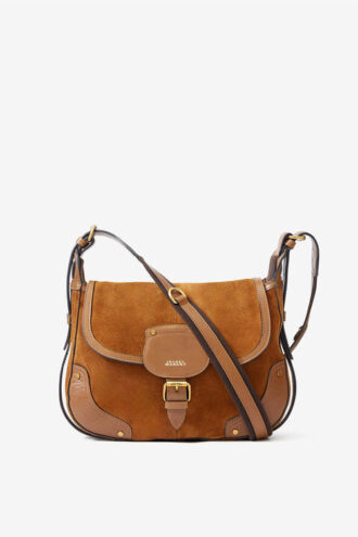 Sac messager Sierra S en cuir de veau suédé