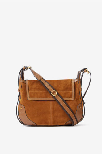 Sac messager Sierra S en cuir de veau suédé