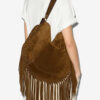 Sac Oskan Hobo en cuir de veau suédé souple