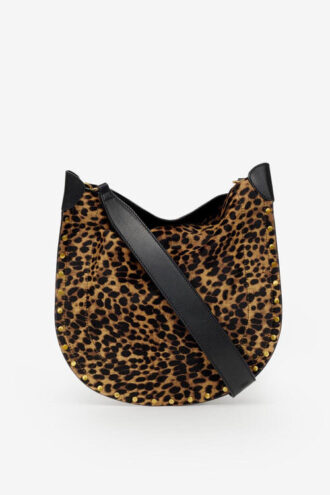 Sac Oskan Soft en cuir style « poney » avec imprimé léopard