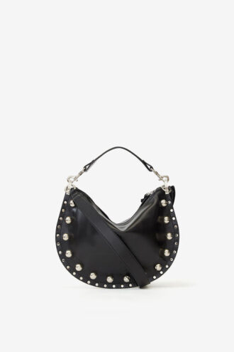 Sac Oskan Soft Zip en cuir de vachette clouté