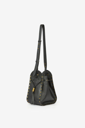 Sac seau en cuir de vachette lisse Silao