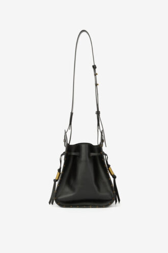 Sac seau en cuir de vachette lisse Silao