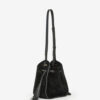 Sac seau Silao en cuir de veau suédé tressé