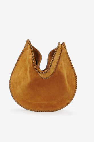 Sac souple Oskan Hobo en cuir de veau suédé tressé