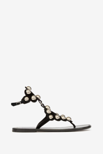Sandales en cuir suédé ornées de bijoux Velvee