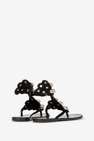 Sandales en cuir suédé ornées de bijoux Velvee