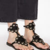 Sandales en cuir suédé ornées de bijoux Velvee