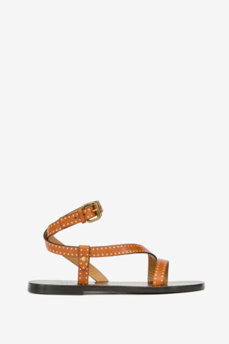 Sandales plates cloutées en cuir Jopee