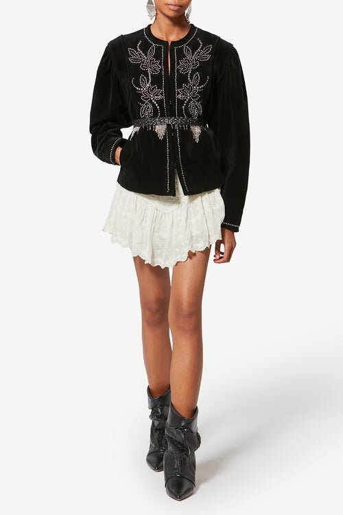Short brodé en soie et coton Zoelia Short brodé en soie et coton Zoelia