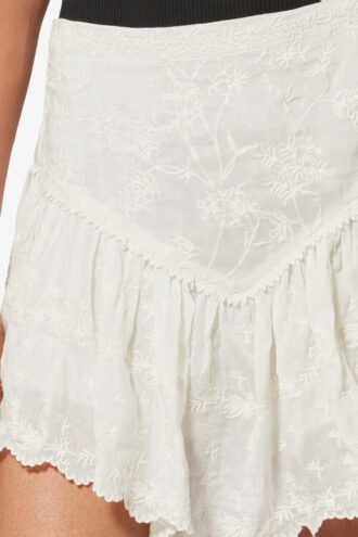 Short brodé en soie et coton Zoelia
