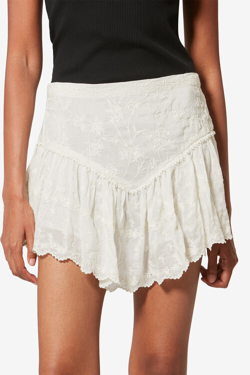 Short brodé en soie et coton Zoelia Short brodé en soie et coton Zoelia