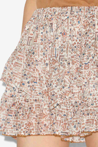 Short en coton imprimé à volants Jocadia