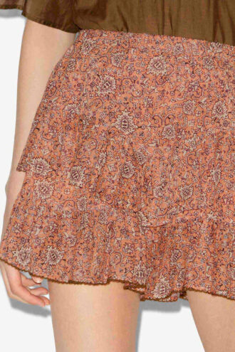 Short en coton imprimé à volants Jocadia