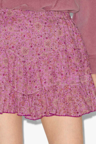Short en coton imprimé à volants Jocadia