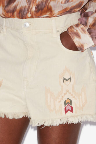 Short en denim brodé Lesia