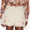 Short en denim brodé Lesia Short en denim brodé Lesia