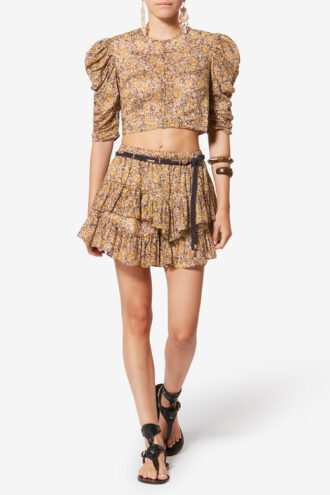 Short en voile de coton biologique imprimé Jocadia