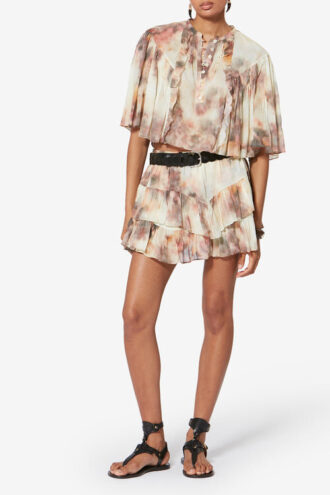 Short en voile de coton biologique imprimé Jocadia