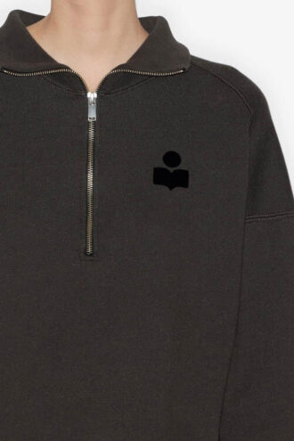Sweat-shirt court Ross à col montant en coton