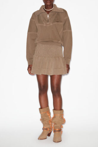 Sweat-shirt en jersey délavé surpiqué Yaele
