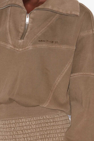 Sweat-shirt en jersey délavé surpiqué Yaele