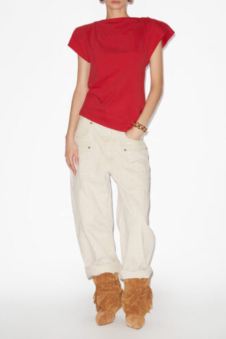 T-shirt asymétrique en coton uni Sebani