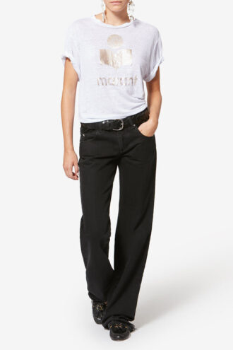 T-shirt en lin uni avec logo Zewel