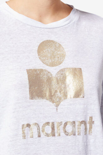 T-shirt en lin uni avec logo Zewel