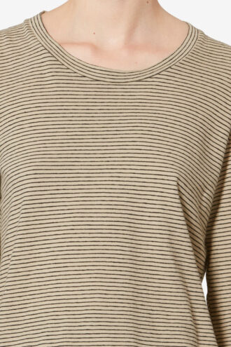 T-shirt rayé en coton et lin Kaaron