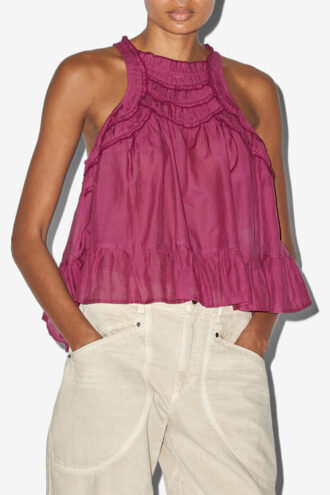 Top en coton froncé Carlee